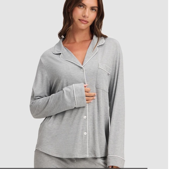 Cozy Earth Women's Bamboo Stretch-Knit Long Sleeve Pajama‎ Top Grey XS NWT - Picture 1 of 7